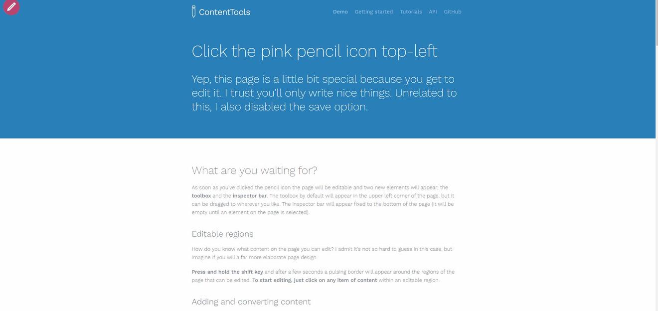 不得不佩服,美观小巧的网页内容编辑器——ContentTools