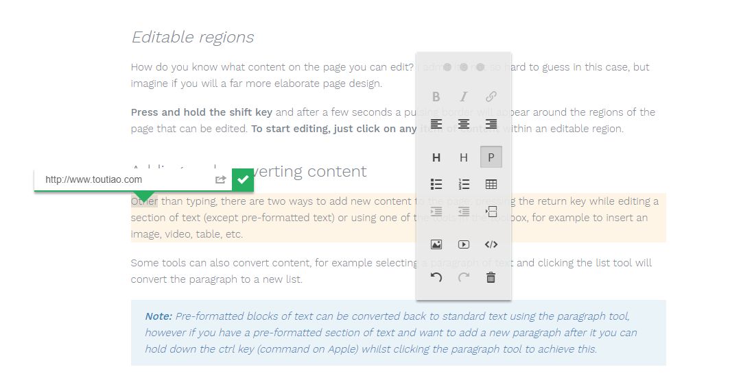 不得不佩服,美观小巧的网页内容编辑器——ContentTools