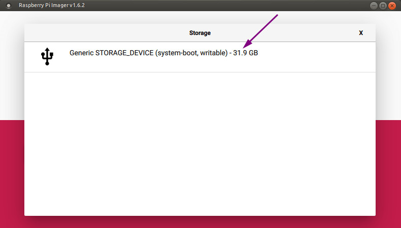 镜像工具:选择 SD 卡