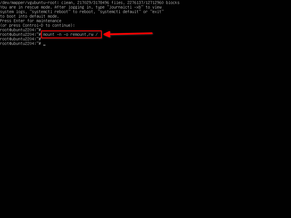 Mount Root File System In Read Write Mode In Ubuntu 22.04 / 20.04 LTS
